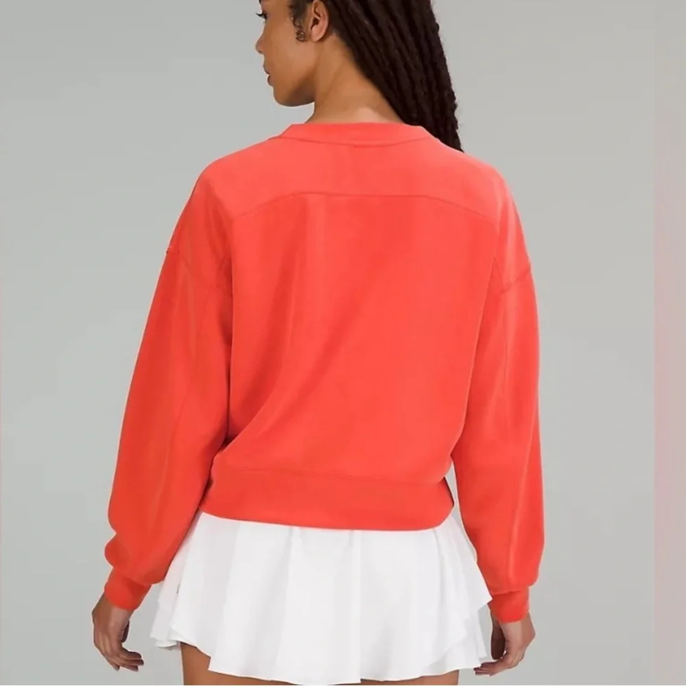 Lululemon Softstreme Perfectly Oversized Cropped Crew in Orange - Picture 3 of 12